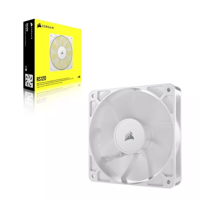 Ventiliatorius Corsair RS120 12 cm Baltas 420-2100 RPM 0,2-4,15 mmH2O
