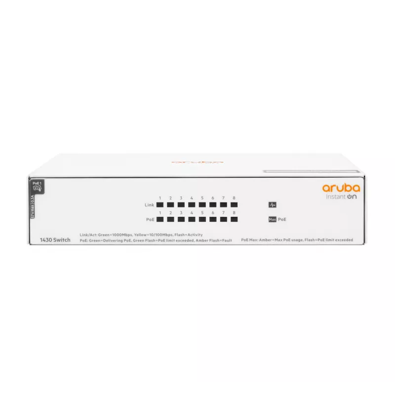HPE Aruba Instant On 1430 8G Class4 PoE 64W valdiklis