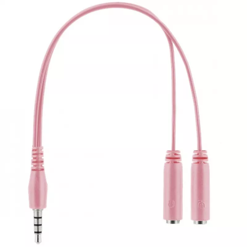 Ausinės ir mikrofonas Deltaco GAM-030-P, laidinis, lankeliu, žaidimams, USB Type-A, rožinė (GAM-030-P)