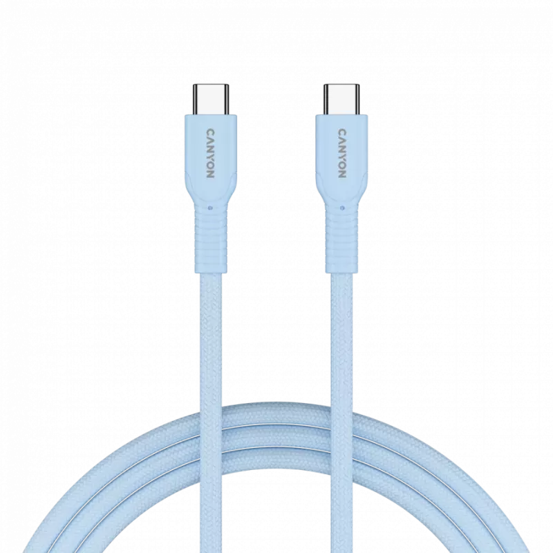 CANYON OnWire 60CL USB-C į USB-C 60W pintas 1m šviesiai mėlynas