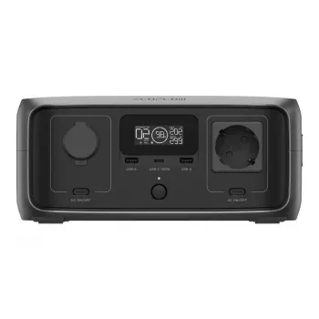 Nešiojama elektrinė stotelė EcoFlow RIVER 3 UPS — LiFePO4 245 Wh, 300 W, 1 AC lizdas, USB-A, USB-C, AC/Saulės/DC įvestis