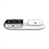 Belkin WIZ021VFWH - 2-in-1 belaidžio įkrovimo padėklas su Qi2 technologija 15 W, baltas