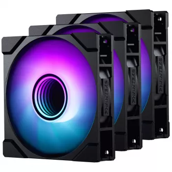 Phanteks M25 Gen2 120mm PWM D-RGB ventiliatorius 3 vnt. rinkinys - juodas