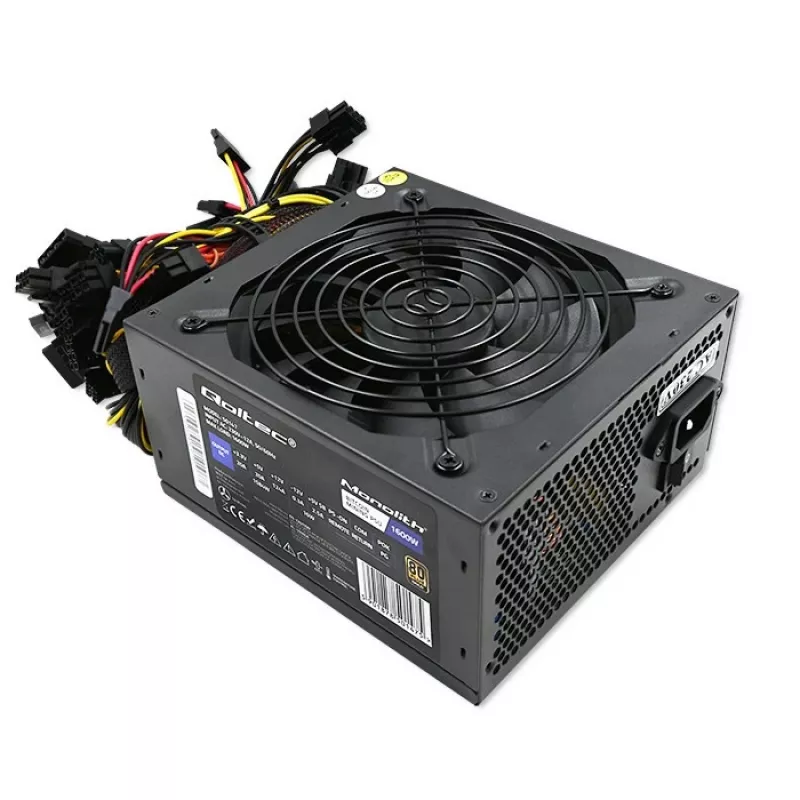 Maitinimo blokas QOLTEC Gaming Miner 1600W Gold, 1600 W, ATX, Gold efektyvumas