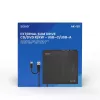 SAVIO AK-59 Išorinis plonas CD/DVD įrašymo įrenginys R/RW - USB-C/USB-A, juodas