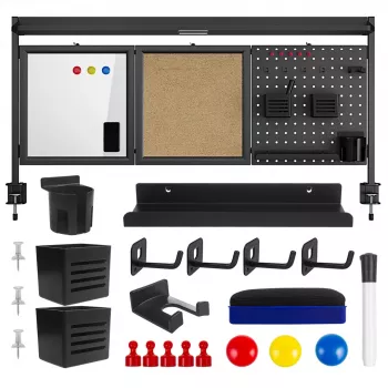 Ergo Office ER-300 B darbo stalo skirtukas / organizatorius, 1295 x 242 x 726 mm, plienas, didž. apkrova 10 kg, juodos spalvos