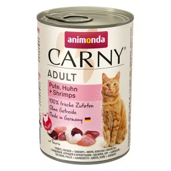 ANIMONDA Carny Adult šlapias ėdalas katėms su kalakutiena, vištiena ir krevetėmis - 400 g