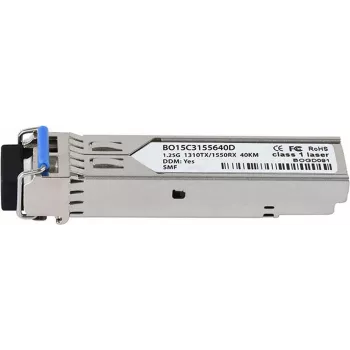 Suderinamas Extreme Networks MGBIC-BX40-U-EN BlueOptics© BO15C3155640D SFP siųstuvas-imtuvas, LC-Simplex, 1000BASE-BX-U, vienmodis šviesolaidis, TX1310nm/RX1550nm, 40 km, DDM, 0°C/+70°C (MGBIC-BX40-U-EN-BO)