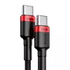 Baseus Cafule PD2.0 100W greito įkrovimo USB Type-C laidas (20V 5A) 2m Raudonas+Juodas