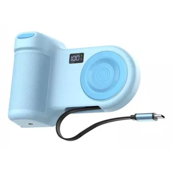 Aktyvus telefono laikiklis Belkin Stage PowerGrip – 9300 mAh baterija, šviesiai mėlyna