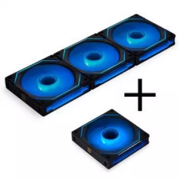 LIAN LI UNI FAN SL-INF 120 ARGB PWM korpuso ventiliatorių rinkinys, 4 vnt., juodi