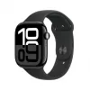 Apple Watch Series 10 GPS 46mm Jet Black aliumininis korpusas su juodu sportiniu dirželiu M/L
