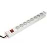 DIGITUS Professional A-19-STRIP-2-IMP – maitinimo paskirstymo blokas (PDU) 1U, 8x kištukinių lizdų, 1,8 m laidas, baltas