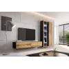 Vitrina sieninė Cama Meble VIGO 180 1800×400×300 mm juoda/wotan ąžuolas