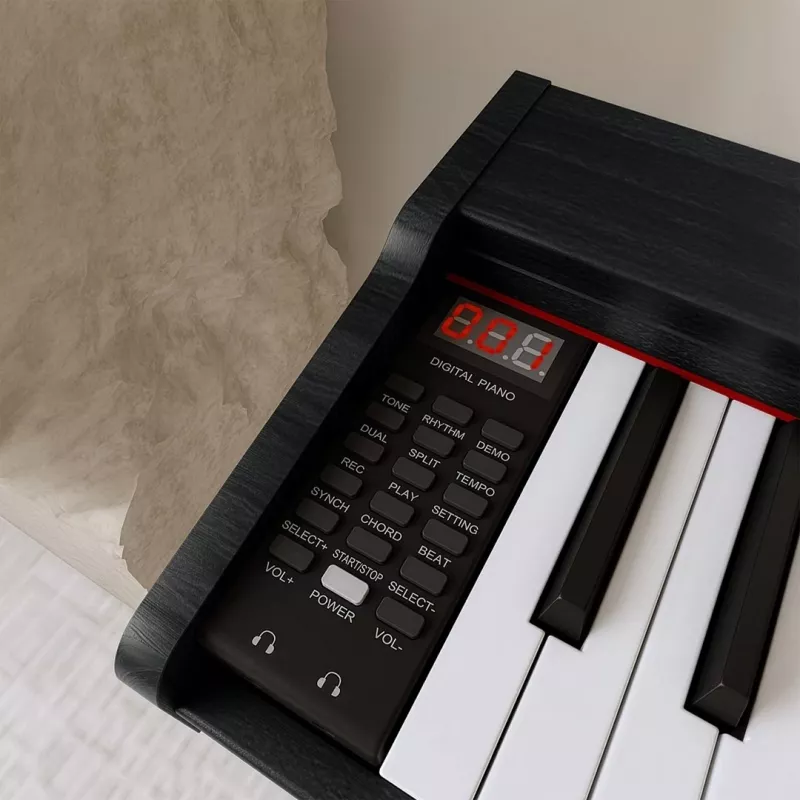 Skaitmeninis pianinas Kruger & Matz KMDP-45-BK – 88 klavišų svertiniai klavišai, matinė juoda
