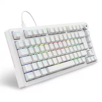 Klaviatūra Sharkoon SGK25 75% QWERTZ USB laidas RGB LED balta
