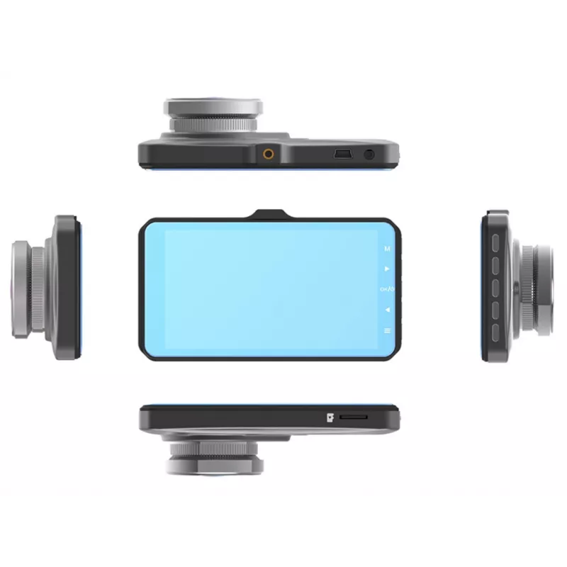 Automobilinis vaizdo registratorius TRACER 4TS Full HD dviejų kamerų, 2 MP priekinė, 0.4 MP salono, 140°/60° kampai, 4 colių IPS ekranas, 150 mAh baterija, aliumininis korpusas, parkavimo pagalba