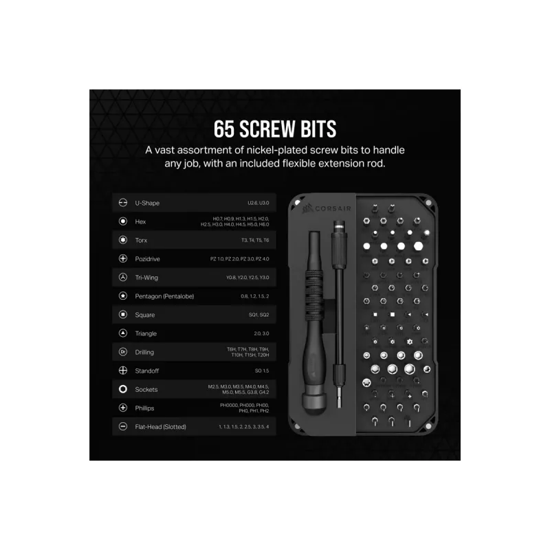 CORSAIR PC DIY Precision Toolkit – Profesionalus kompiuterių remonto įrankių rinkinys