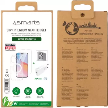 4smarts 3in1 Premium Starter Set mobilaus telefono pradžios rinkinys permatomas baltas