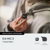Belaidis kūno siųstuvas DJI MIC 3 – kompaktiškas mikrofoninis siųstuvas, juodai pilkas