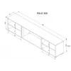 RTV spintelė POLO 200x33x50.5 baltas + židinys juodas