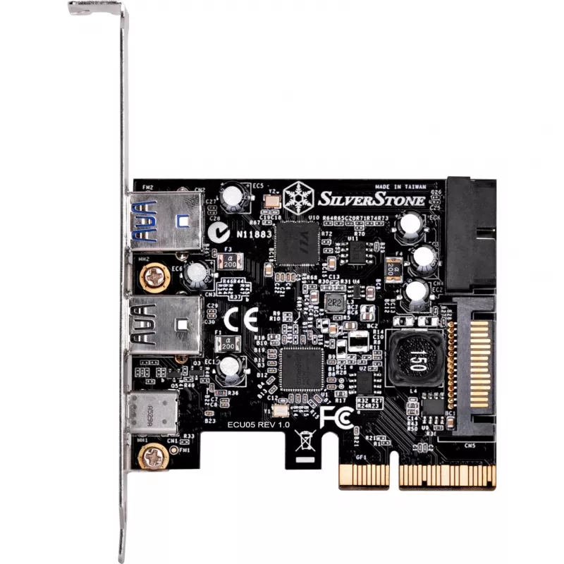 SilverStone ECU05 USB adapter PCIe 2.0 x2 Low Profile USB 3.1 Type C x1 + USB 3.0 x2 + USB 3.0 (vidinis) x2 (SST-ECU05)