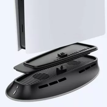 Aušinimo stovas SUBSONIC SA5656 PS5 ir PS5 Slim su LED lemputėmis, daugiaventiliatoriniu aušinimu, USB maitinimu