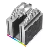 Oro aušintuvas DeepCool AK620 Digital SE White – du 120 mm ventiliatoriai, 6 šilumos vamzdeliai, PWM, LGA 1700, įmontuotas ekranas