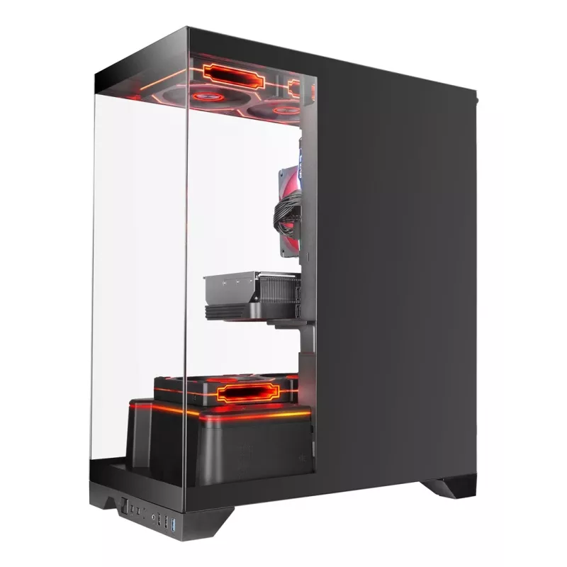 TACENS Mars Gaming MCPRISMA Midi Tower PC korpusas, juodas, grūdintas stiklas, ATX/Micro-ATX/Mini-ITX, 2x3,5 colio + 2x2,5 colio lizdai