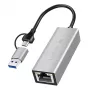 USB-A/-C į 2,5G Ethernet adapteris, pilkas