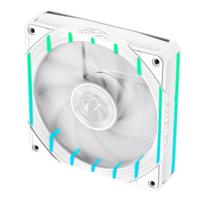 GAMEMAX TORNADO T12 ARGB-RW 120mm Baltas Atvirkštinės Mentės Kompiuterio Ventiliatorius