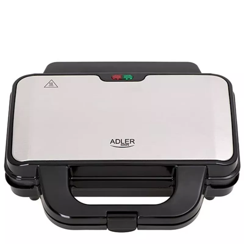 Sumuštinių kepimo aparatas Adler AD 3043, 1300 W, nelimpančios plokštės, 2 sumuštiniams, 285×152 mm kaitinimo paviršius, juodas