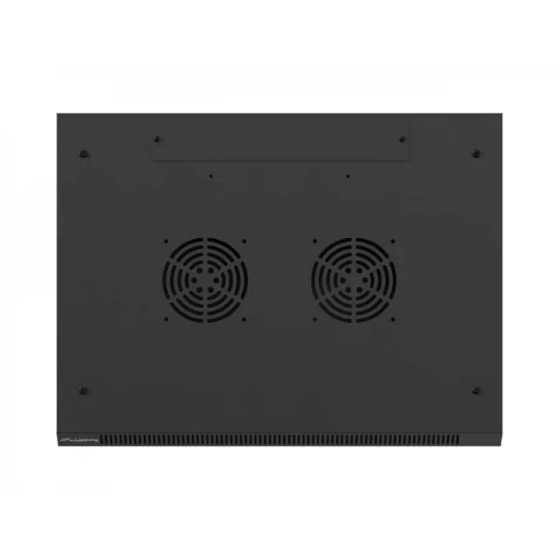 Sieninis 19 colių stelažo korpusas LANBERG 4U 600x450 mm juodas su metalinėmis durelėmis