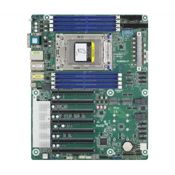 Motininė plokštė ASRock ROMED8-2T ATX, skirta AMD EPYC LGA 4094, 8× DDR4 DIMM, aštuonių kanalų, 2× M.2, 8× SATA III, 10GbE, 3× RJ-45