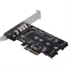 Silverstone SST-ECM27 M.2/SATA adapterio kortelė, PCIe 4.0, 1x M-Key, 2x SATA 6G – Low Profile