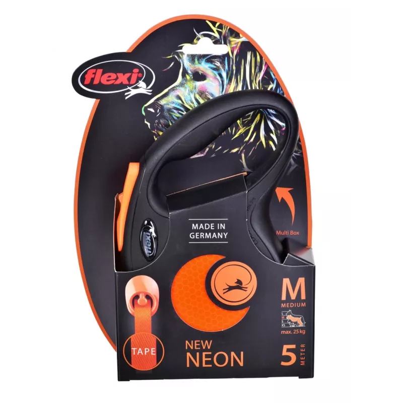 FLEXI New Neon M - ištraukiamas pavadėlis - 5 m