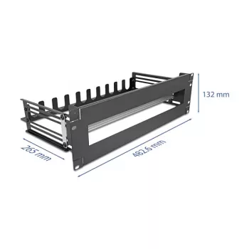 Automatinis jungiklių skydelis DELOCK 67282 — metalinis 19 colių stovo aksesuaras, juodas korpusas, 1 vnt.