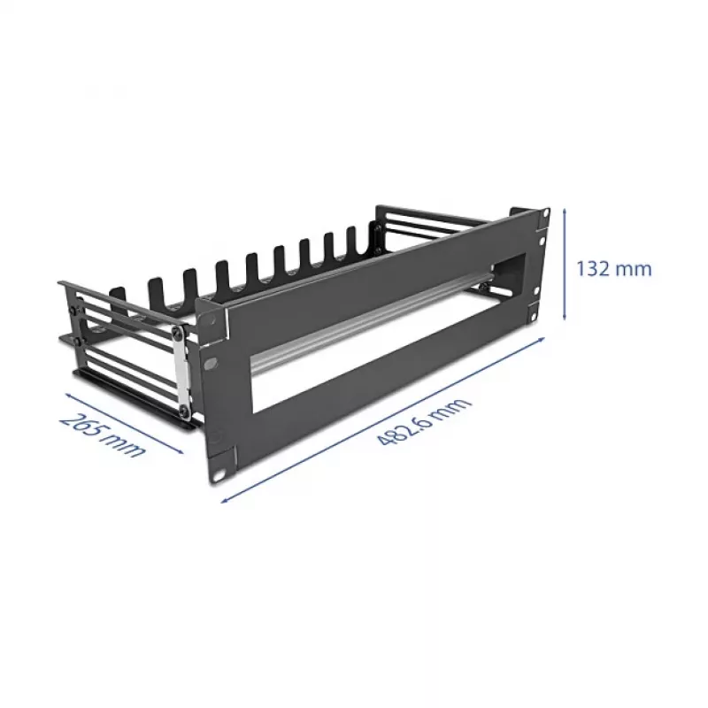 Automatinis jungiklių skydelis DELOCK 67282 — metalinis 19 colių stovo aksesuaras, juodas korpusas, 1 vnt.
