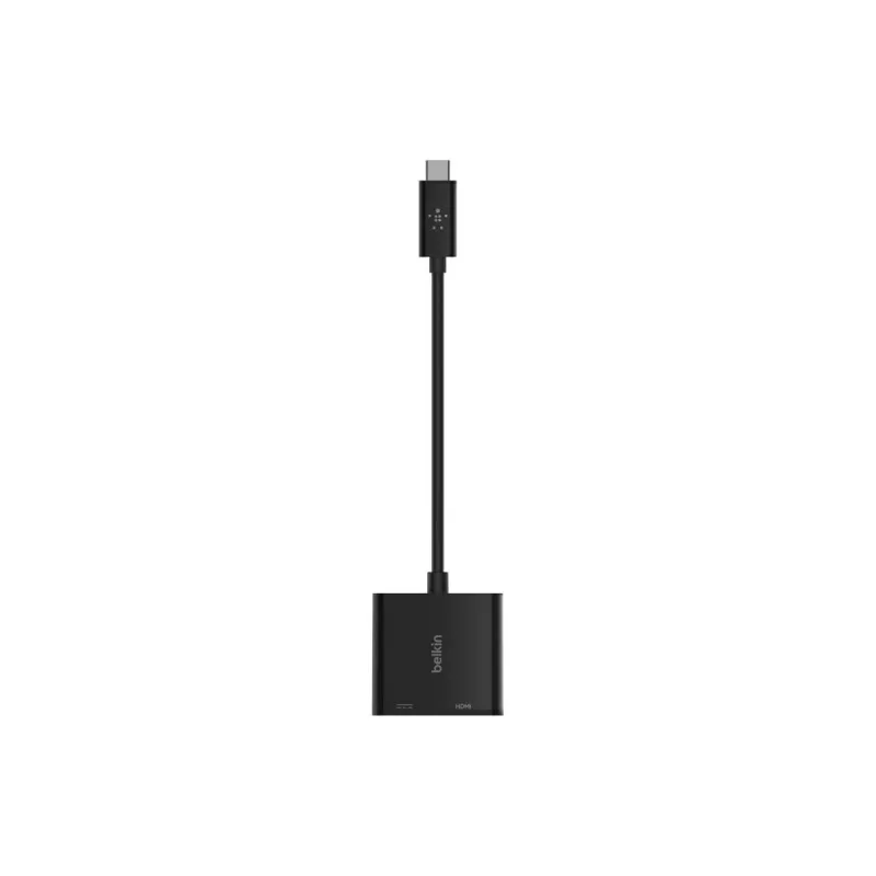 Belkin USB-C į HDMI jungties adapteris su įkrova, 60 W PD, juodas, AVC002BTBK