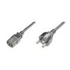 Maitinimo laidas Digitus, CEE 7/7 (F tipo) – C13, M/F, H05VVF3G 0,75 mm², 1,2 m, juodas