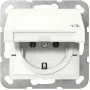 Kištukinis lizdas Schuko GIRA System 55, baltas, montavimo gylis 29 mm
