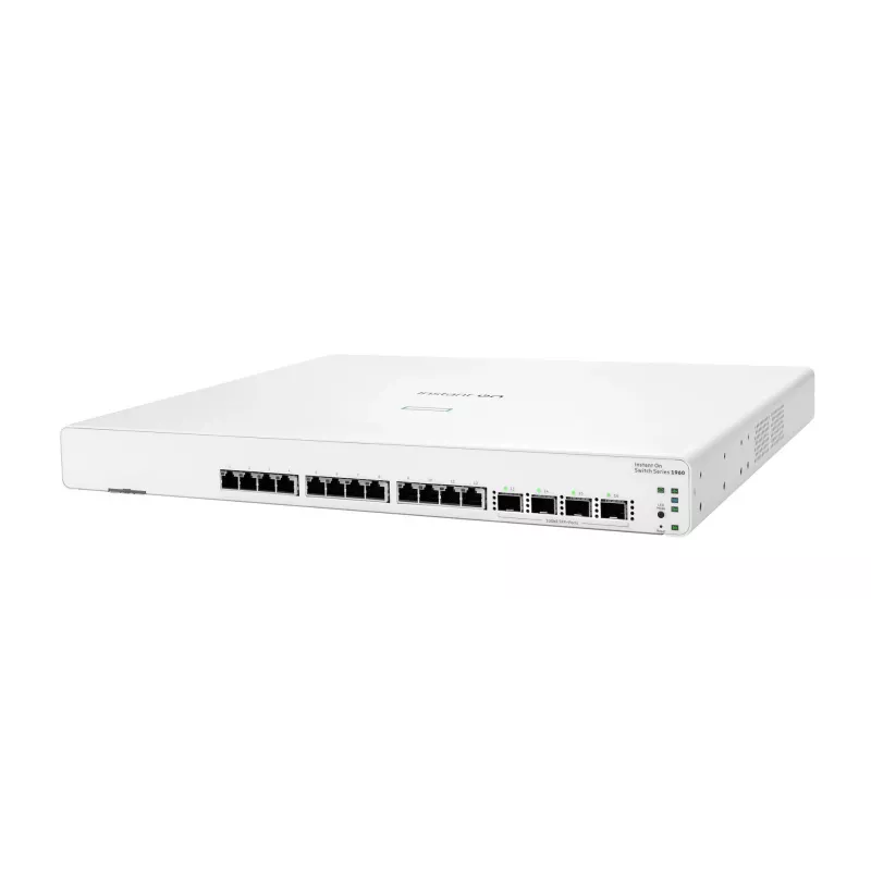 HPE Aruba Networking Instant On 1960 valdomas L2+ jungiklis, 12 prievadų 10GBASE-T, 4 prievadai SFP+