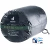 Miegmaišis DEUTER Orbit SQ -5, stačiakampis, 200 cm ūgiui, dešininis užtrauktukas, komfortas 0–10 °C, žalias