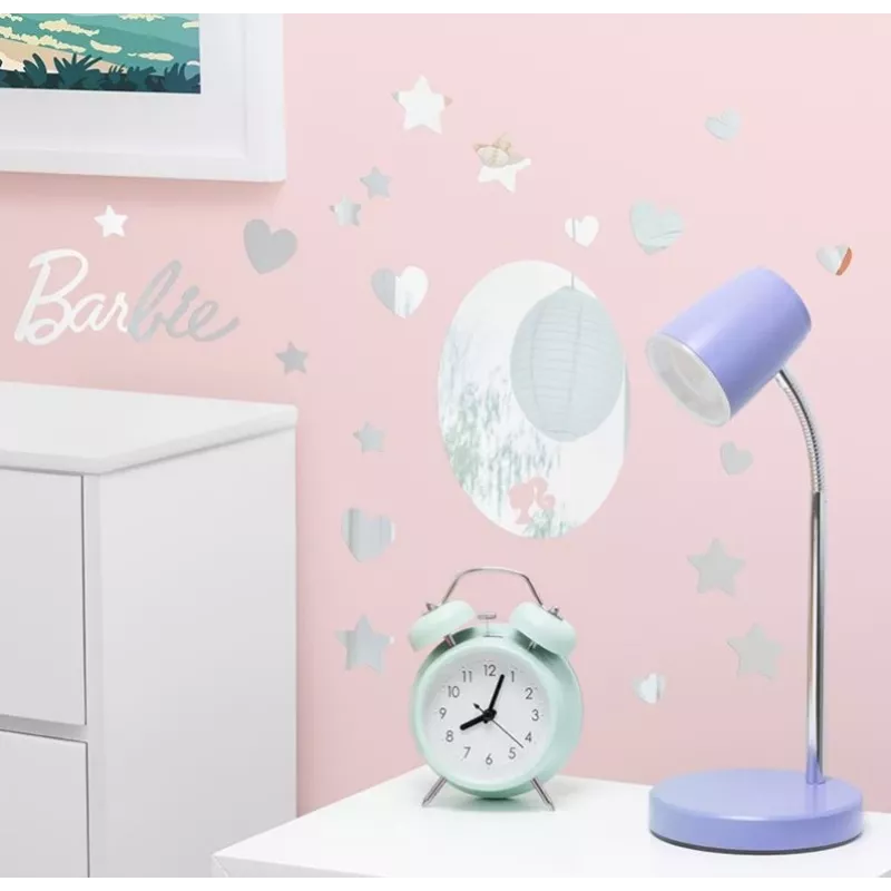 Lipni veidrodinė sienos dekoracija Paladone PP13751BR Barbie dizainas – 50 vnt. savaime lipnių akrilinių veidrodėlių
