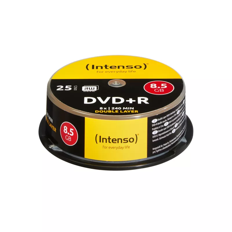 DVD+R DL Intenso 8.5GB 8x dviejų sluoksnių 25 vnt.
