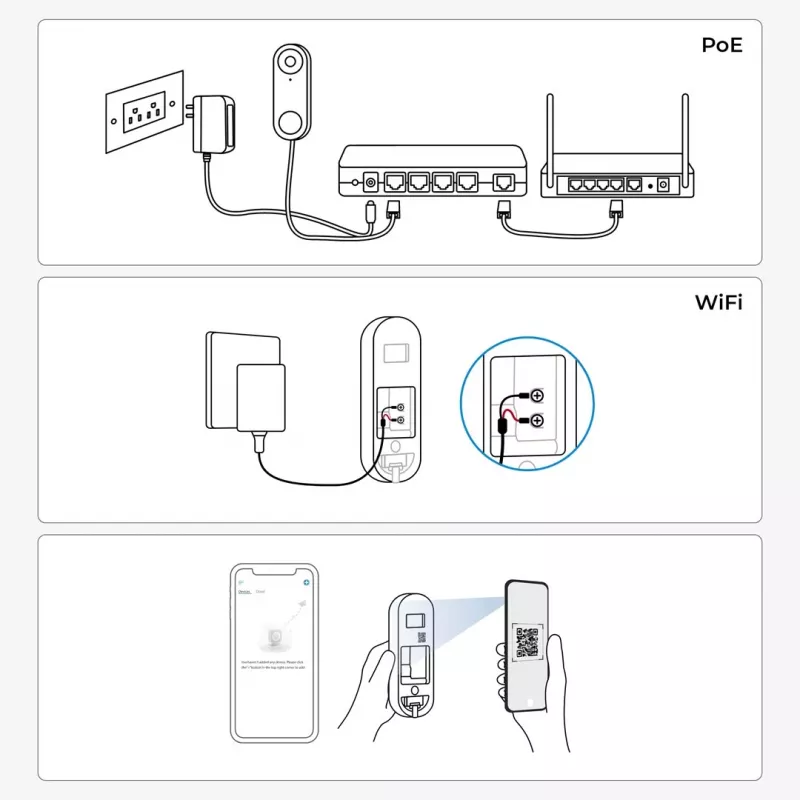Reolink D340W vaizdo durų skambutis 5MP Wi-Fi asmens aptikimas dvipusis garsas