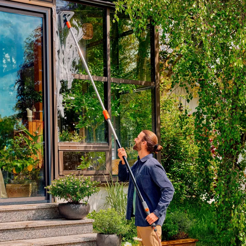 Gardenos Cleansystem rankenos šepetėlis soft flex 18812-20 Juoda Pilka 287 mm