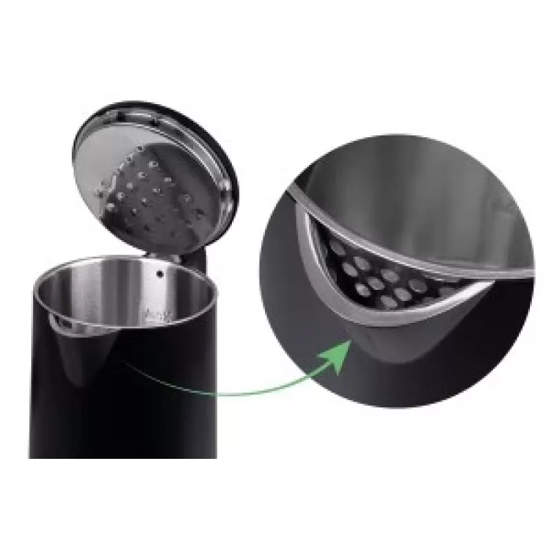 IDEAL virdulys 1,7 l, plieninis korpusas, 1500 W, juodas