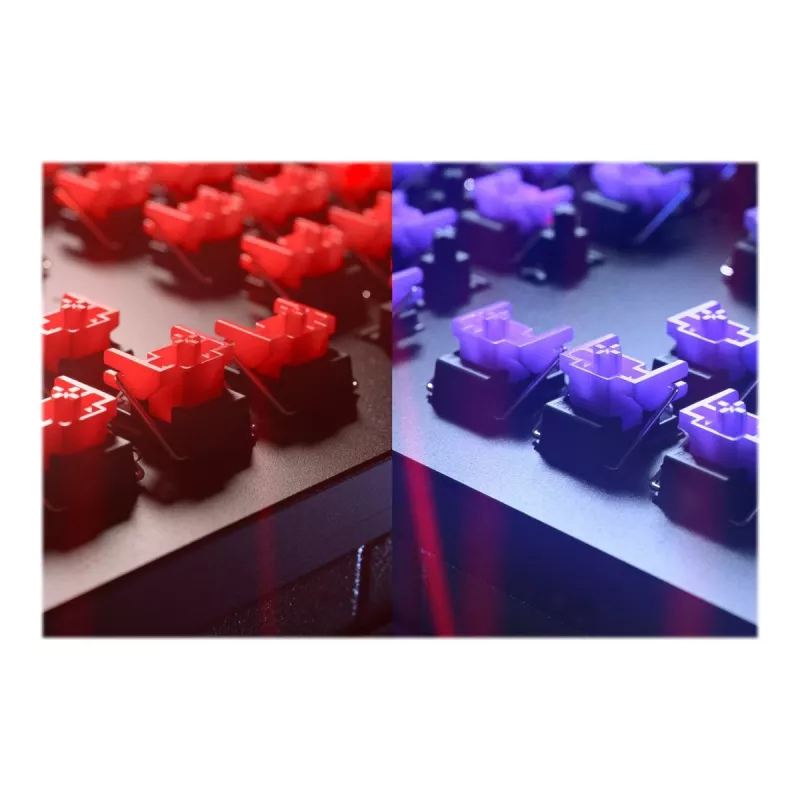 Laidinė žaidimų klaviatūra Razer Huntsman V2 — spragteli violetiniai optiniai jungikliai, RGB LED