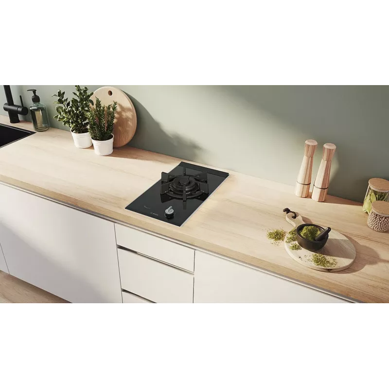 Bosch Serie 8 PRA3A6I10 dujinė kaitlentė, juoda, įmontuojama, 30 cm, 1 zona